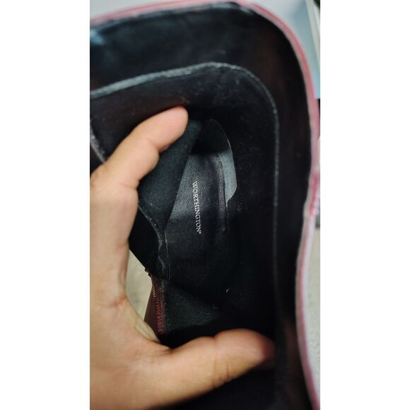 Worthington Women's Burgundy Leather  Heel Boots Size 8.5M‎ - Picture 3 of 8